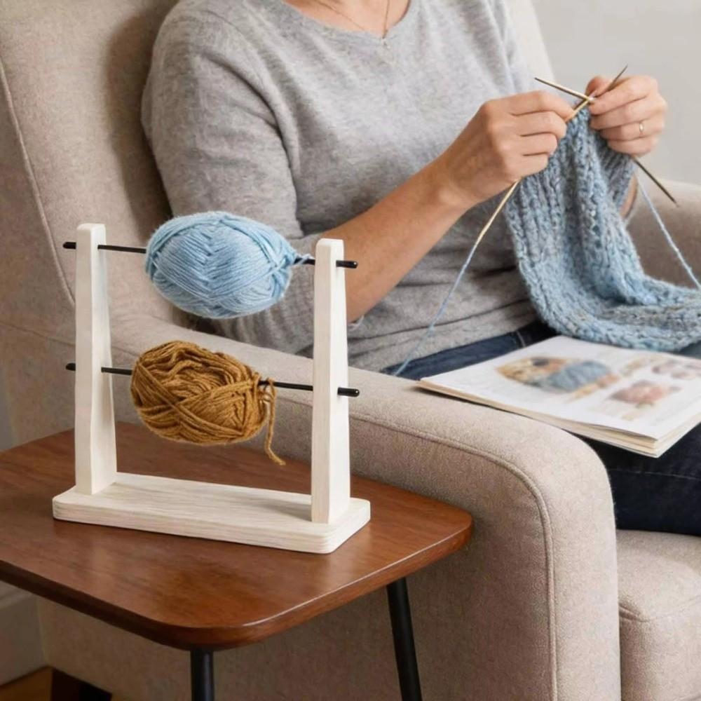 Solid Wood Wire Winding Rack Detachable Spindle Winder Wool Storage Rack Craft Supplies