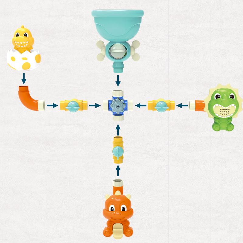 Cross-border Dinosaur Water Spray Spinner Toy for Infants & Toddlers - Fun Bath & Shower Play