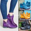 Women's round head artificial mouth women's leather boots side zipper Martin boots warm women's shoes