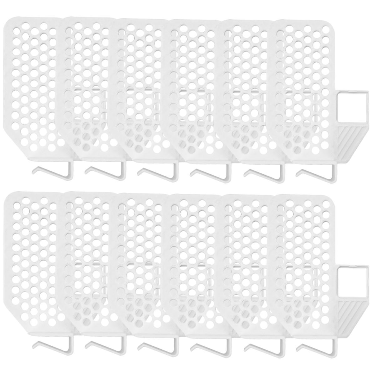 

12Pcs Fridge Dividers Kitchen Organizer Clip Snap-On Dividers Plates Multifunctional Storage Organization Holder Home Supplies білий
