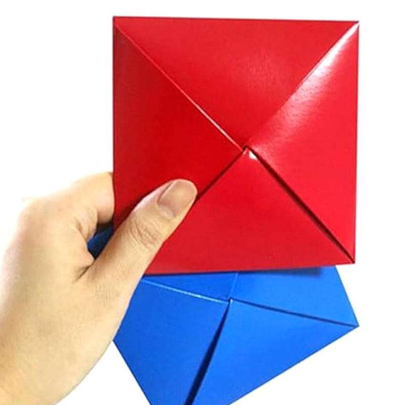 2Pcs Paper Flip Toy Game Blue Red Hard Cardboard Hiting Board Game Party Supplies Game With Family Friends Toy Gift