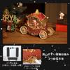 Lewondr Snow Christmas Tree Snow 8 Songs with Automatic LED Christmas Home Christmas Red Globe, Horse-Drawn Carriage, Globe, Loop, Built-in Lights,