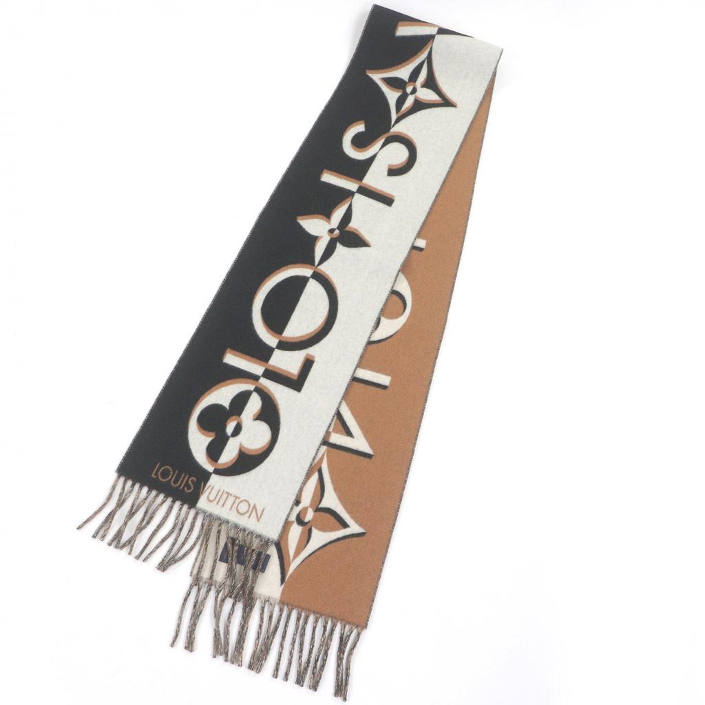 Excellent LOUIS VUITTON Scarf Duo Infinity fringe Noir wool mens M90806 Used