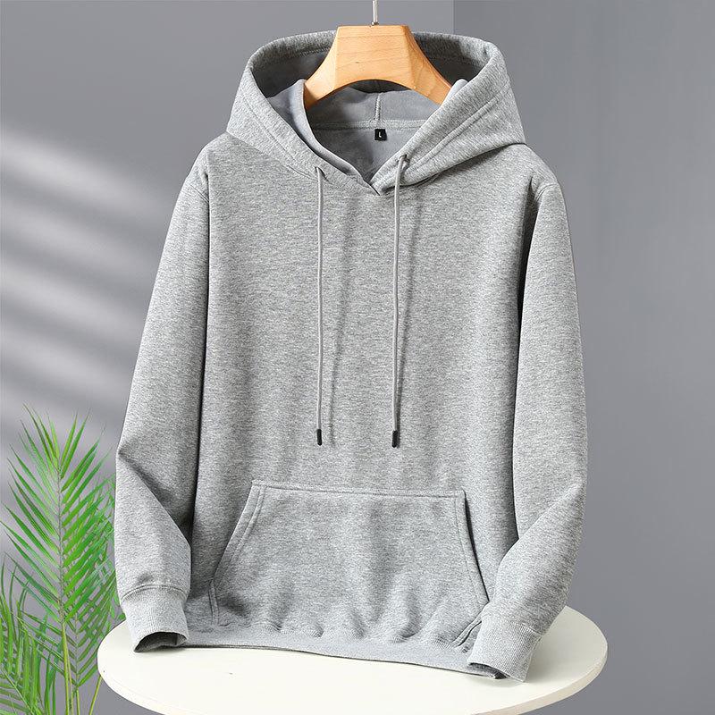 2026 Autumn/Winter Unisex Fleece-Lined Hooded Sweatshirt: Youth Fashion Trend, Solid Color, Versatile, Thickened Design.
