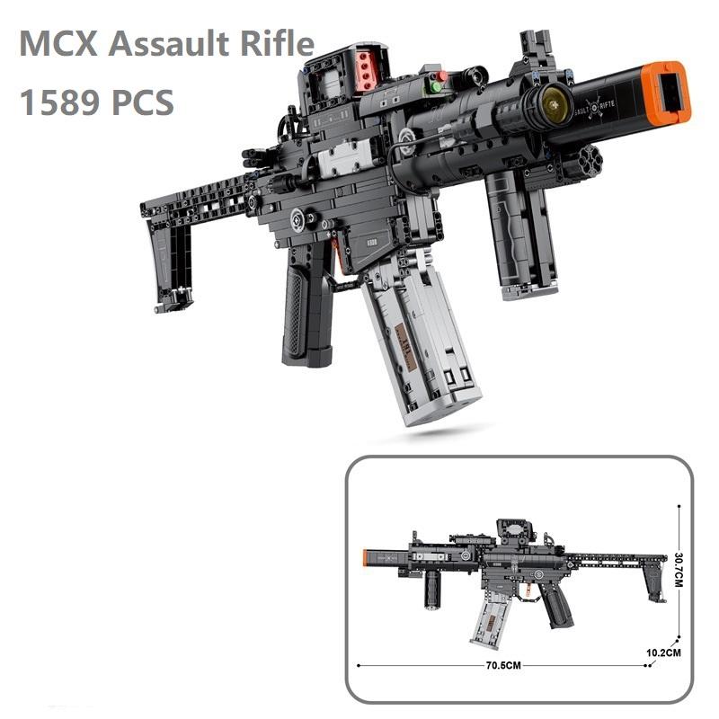 Toy Gun Assembly Building Blocks MOC Models QBU191 Rifle Desert Eagle AK47 AWM M416 MCX Assault Rifles Boys Educational Gifts