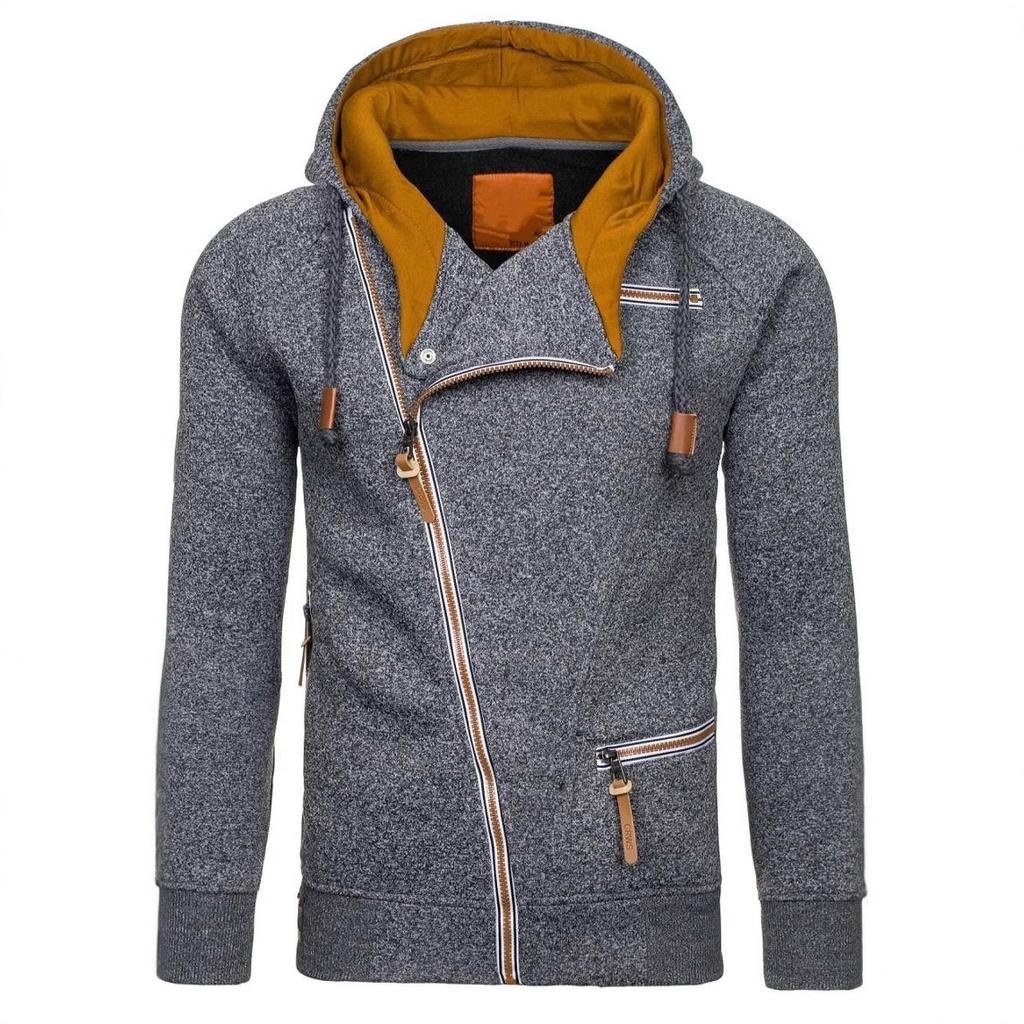 Hoodie Men Autumn Casual Solid Long Sleeve Mens Hoodies Sweatshirts Slim Zipper Hoody Sweatshirt Men Hooded Streetwear