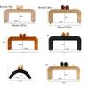 Stylish DIY Bag Mini Wooden Handle with Beads and Practical Kiss Clasp Closure