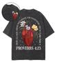 Heart Flower PROVERBS  Printed Tshirt Washed Oversized T Shirt Summer Short Sleeve Cotton Tees Tops Men Women Clothing