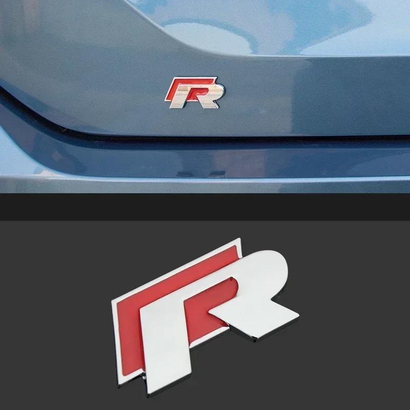 AABIO1 Volkswagen R-Line Car Front Grille Emblem Rear Trunk Badge Sticker for Polo Passat B5 B7 Golf 3 4 Jetta Touareg CC Beetle