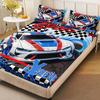 Racing Cool Pattern Sheet Three-Piece Digital Printed Sheet Bedding Set Adult Children
