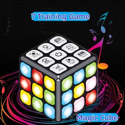 Fingers Flashing Cube Electronic Memory and Brain Game 4-in-1 Handheld Toys for Kids Family Game Educational Gift
