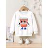 Kids Cartoon Coffee Cup Print Crew Neck Sweatshirt - Regular Fit, Applique Detail, Slight Stretch, Casual Style