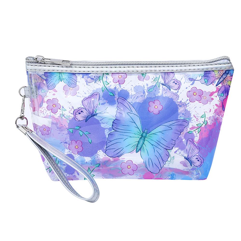 

Фруктовый мультфильм Большая емкость прозрачный водонепроницаемый ПВХ косметичка для девочек дорожная сумка для ручек-органайзеров полка косметичка для путешествий фиолетовый