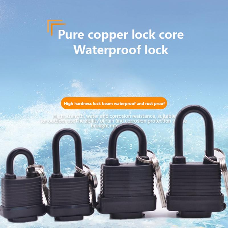 Rubber Shell Anti-rust Padlock Outdoor Waterproof Anti-theft Lock Balcony Window Lock Courtyard Door Long Beam Large Lock
