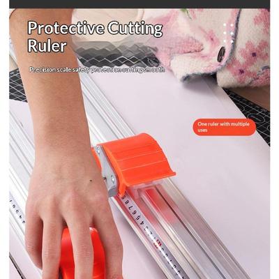 1Pcs Aluminum Anti-Slip Cutting Positioning Ruler Manual Sliding Paper Cutter With Dual Scale Ruler Pvc Cutting Ruler Diy Tool