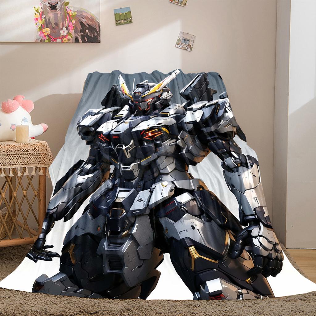Gundam Luxury Flannel Lightweight Blanket Home Decor Sofa Bed Travel Cover Family Gift For All-Season LXR103