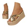 Women'S Wedge Heeled Sandals Platform Open Toe Ankle Strap Metal Buckled Tan Flip Flop Sandals For Women Women'S Dress Sandals