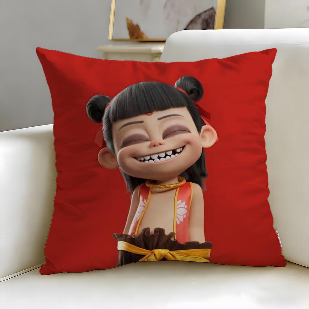 

classic animated character Nezha Cushion Cover Soft & Easy-Wash Pillow Case – Versatile for Couch, Bed, Travel and Office 30cmx30cm
