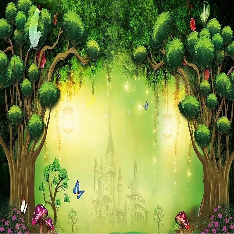 3d Dream Green Forest Wallpaper Castle Fresco Living Room Bedroom Study Background Wall Mural Home Decor