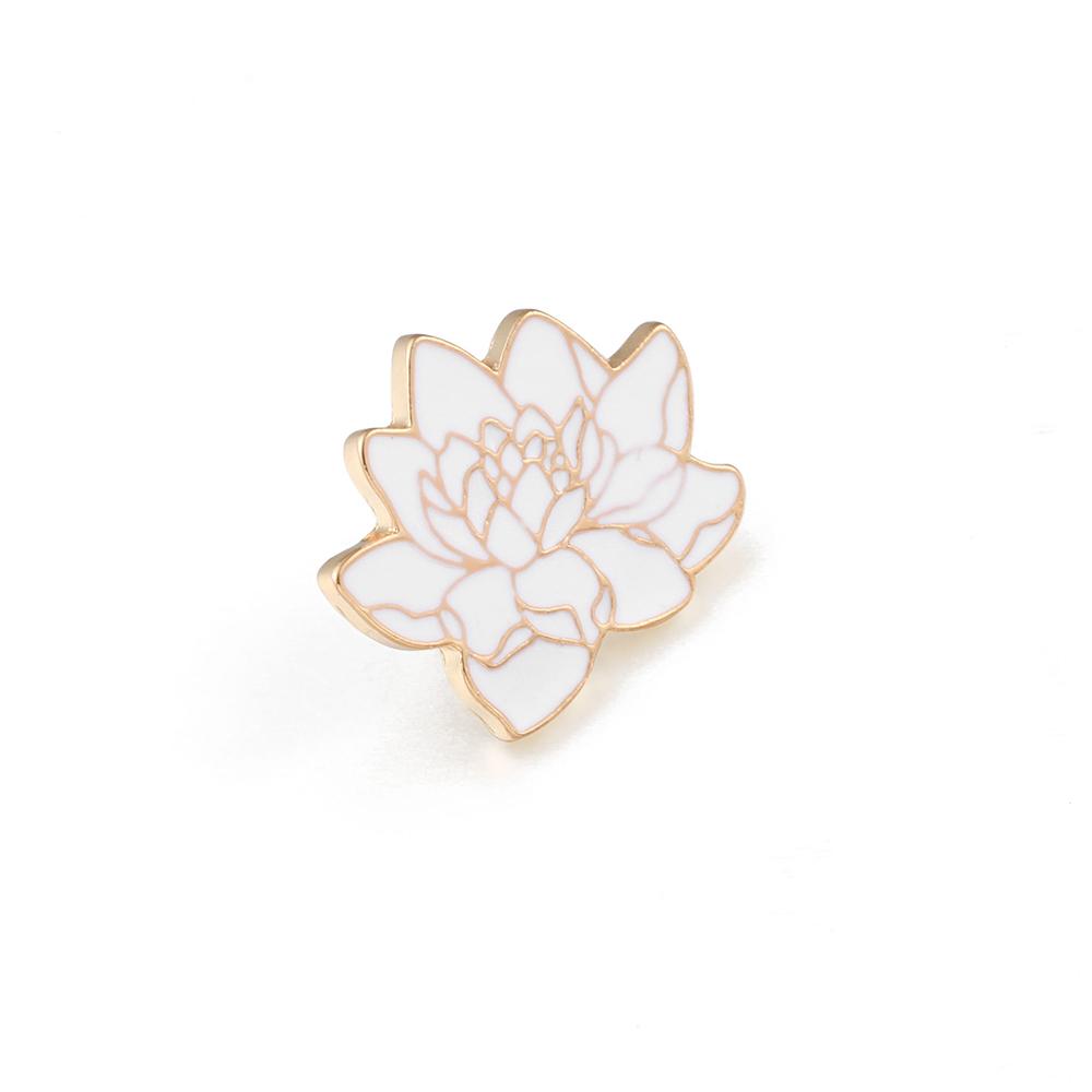 

Buddhism White Lotus Flower Enamel Pin Floral Plant Brooches Denim Coat Backpack Lapel Pin Men Women Badge Japanese Jewelry Gift
