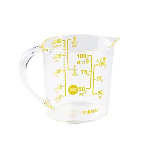 DELISH KITCHEN Pearl Metal Messbecher, Gelb, 11 x 8 x 6,5 cm, Große Skala, Hitzebeständig, 200 ml, CC-1317