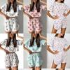 Pigiama Estivo da Donna: Stile Europeo/Americano, Manica Corta con Stampa Jacquard, Due Pezzi con Pantaloncini