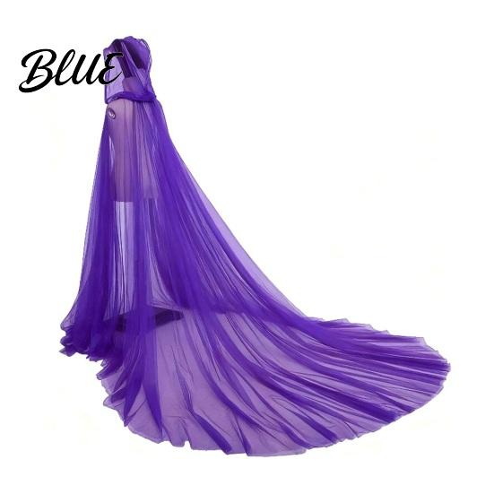 Cosplay Cloak Hooded Mesh for Adults 2 Layer Sheer Tulle Cape Gothic Witch Queen Costume Halloween Renaissance Accessories Lightweight Cape