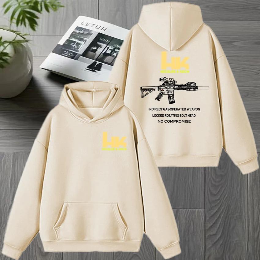 2026 New Heckler & Koch HK Fashion M4 Gun Design Double Sided print Hoodie Unisex Retro Sweatshirt Men women Fleece pullovers