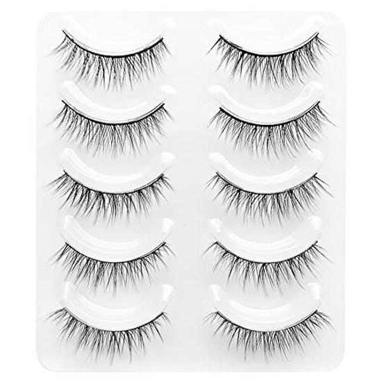 3D false eyelashes popular black natural axis soft core high-quality fibers handmade fluffy long reusable 5 pairs elongated tail H45C