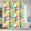 Brightly Colored Citrus Fruit Shower Curtain Set for Bathroom Decor Orange Slice Design Pattern Print Waterproof Fabric 72 Inche