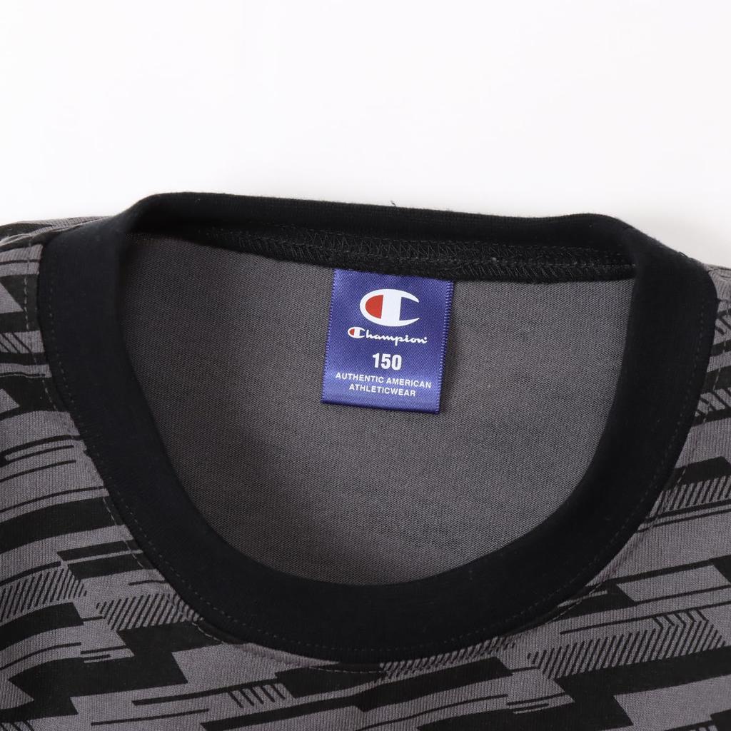 Champion Long Sleeve Crew Script School Charcoal Kids' T-Shirt, Neck, Logo, Boys, CK-YS405,