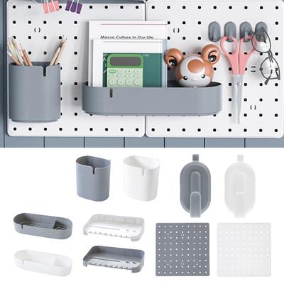 Creative PP Perforated Board Punch-free Household Multifunctional Storage Rack Pegboard Kitchen