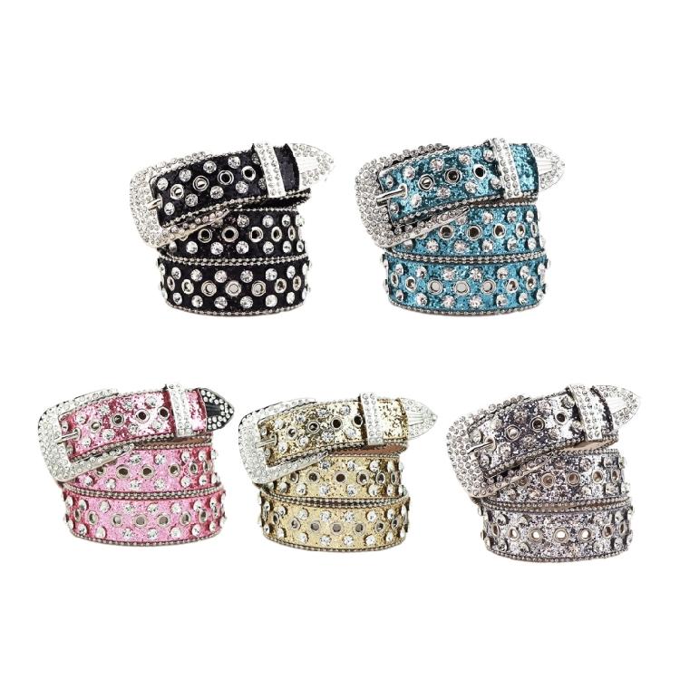 Girl Glittered Waist Belt Street Dance Jeans Belt Decorative Studded Belt