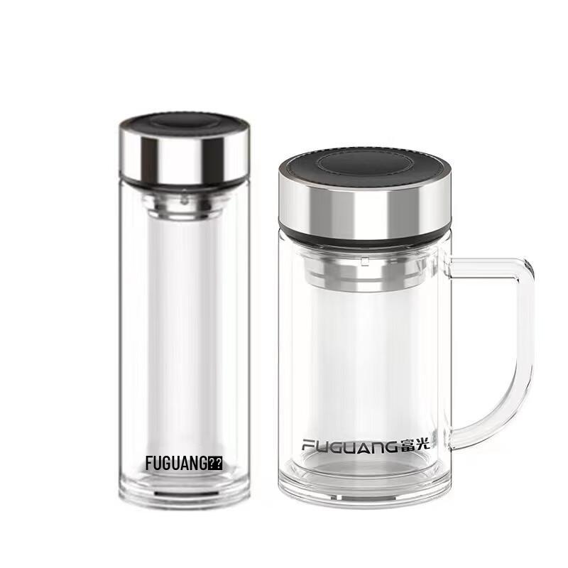 FUGUANG Portable Single Layer Glass Water Bottle with Filter
