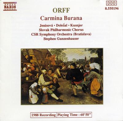 CD CARL ORFF, EVA JENISOV? ? VLADIM?R  - Carmina Burana 8550196 Naxos 1991 Europe Classique Occasion