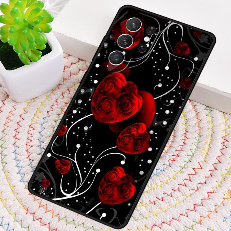 Elegant Vintage Floral Rose Phone Case for Samsung Galaxy Note 10 Pro S26 Ultra S23 S24 FE S25 S21 S22 PLUS Shockproof Cove