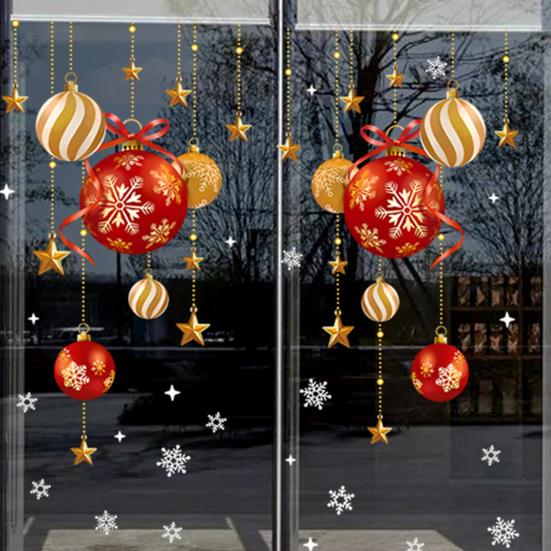 Vánoční přilnavé dekorace na okno Vánoční strom Santa Sob Sněhulák Samolepky na sklo Odnímatelné statické nálepky na okno pro zimní svátky Domácí párty potřeby