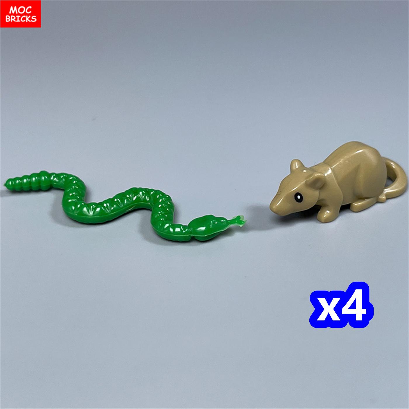 

Custom Creation Bricks Cute Animals Little Rat Mouse with Black Eyes DIY Model Assembling Pieces for Youngsters Kids Gifts Assemble Toy