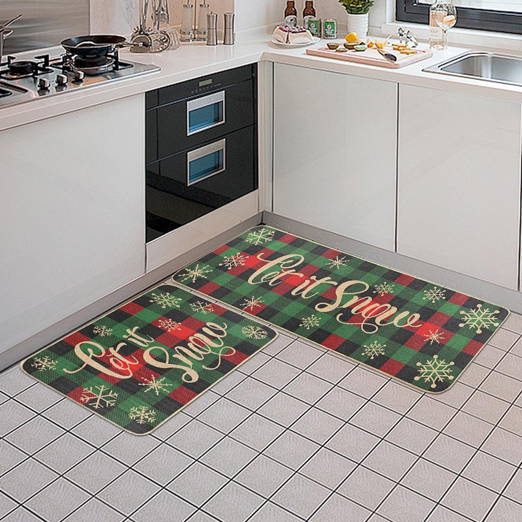 2 stücke Weihnachten Teppich 17*24in/17*47 In Tufted Rutschfeste Badezimmer Haustür Schlafzimmer Küche Wohnzimmer Matte Teppich
