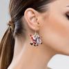 Santa Claus & Snowman Cartoon Earrings - Fun Holiday Acrylic Jewelry