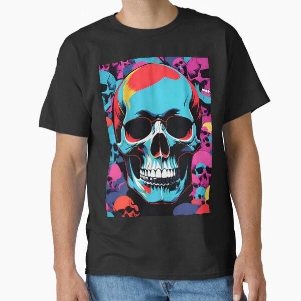 Skully Flower 3 Classic TShirt Made In UsaAus TShirt S2xl S