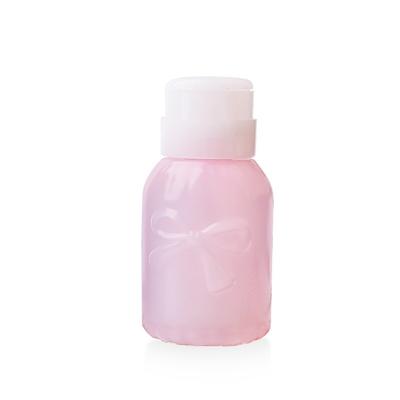 Empty Alcohol Nail Art Polish Simply Remover Cleaner Pump Dispenser Bottle (Round Pink)