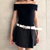 Shiny Y2k Rhinestone Butterfly Metal Buckle Womens Belt For Elegant Skirt Enhancements