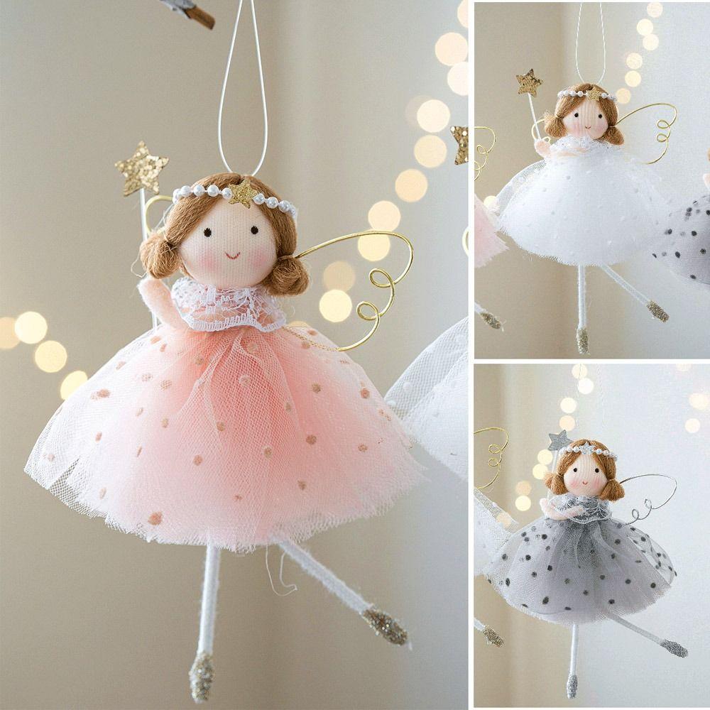 Fashion Fiber Christmas Ornaments Cartoon Angel Soft Xmas Tree Pendant Handmade Angel Girl Ornaments Children Gifts