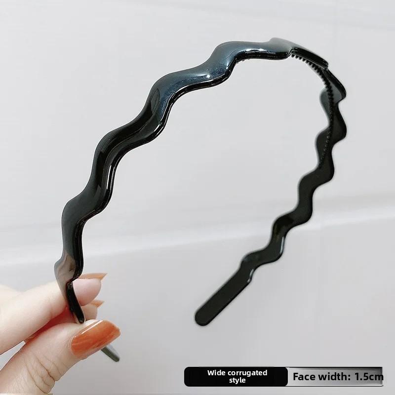 Schwarze Rutschfeste Haarbänder Damen Herren Einfaches Stirnband Waschen Haare Ponyhalter Gesichtsmaske Haarreif Accessoires