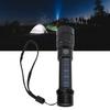 LED Flashlight Zoomable 3 Light Modes USB Or Solar Charge Compass Design Bright Flashlight for Outdoor Adventure Camping