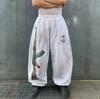 Unisex Doppelbund Gestickte Bedruckte Gerade Bein Jogginghose Street Hip Hop Stil Kordelzug Lässige Sporthosen Paar Locker Sitzende Schweißhosen