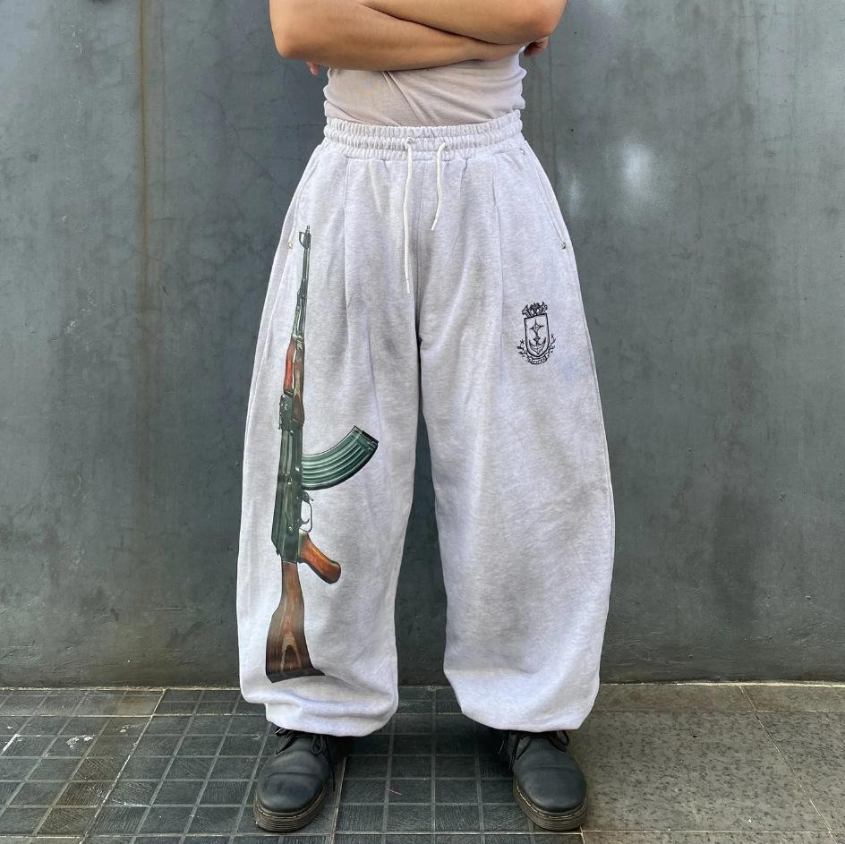 Unisex Doppelbund Gestickte Bedruckte Gerade Bein Jogginghose Street Hip Hop Stil Kordelzug Lässige Sporthosen Paar Locker Sitzende Schweißhosen