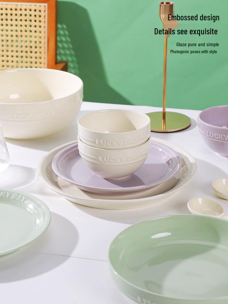 Creative Cream-Style Rice and Soup Bowl - 2024 New Tableware Collection: French Shallow Plate Edition