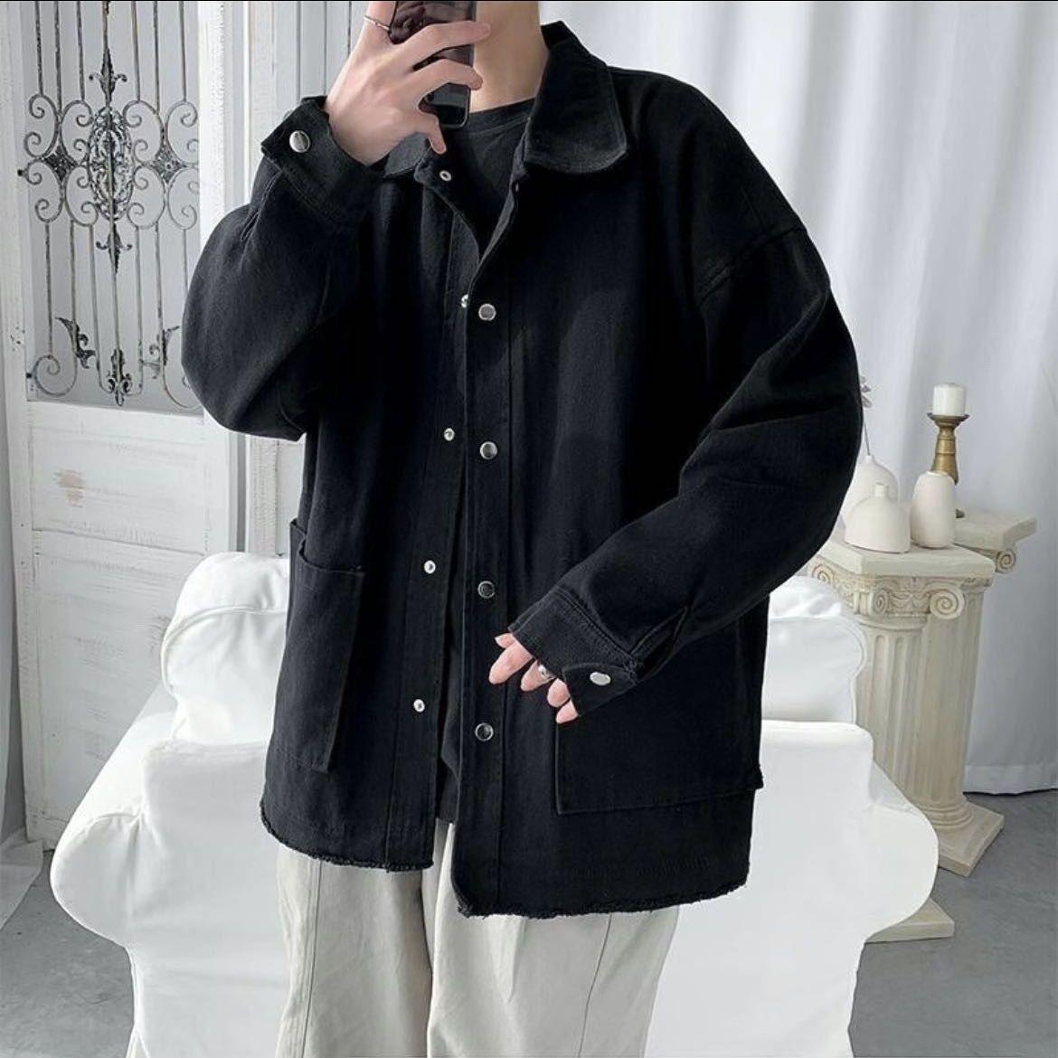 

Men s Fleece-Lined Retro Workwear Jacket - Loose Fit, Autumn/Winter, Trendy & Cool. 2XL (145-160 Jin) Loose Fit